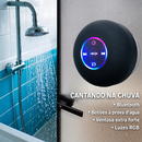 Caixa de Som Bluetooth Portátil Premium com LED e Ventosa à Prova d'Água