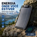Painel Solar Portátil e Flexível 5V USB-C – Energia Onde Você Estiver