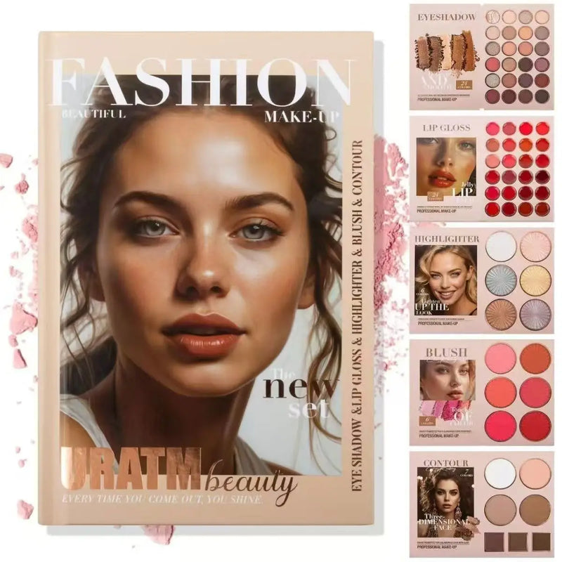 Paleta de Maquiagem Completa 67 Cores Premium – Sombras, Blush, Contorno e Iluminador