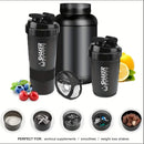 Garrafa shaker com recipiente de energia 2 camadas.