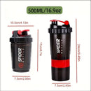 Garrafa shaker com recipiente de energia 2 camadas.