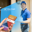 Olho mágico digital inteligente Tuya Hompo 3MP com Wi-Fi, ângulo de visão de 140 graus, detecção de movimento PIR, visão noturna infravermelha, campainha integrada e compatibilidade com Alexa e Google.