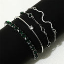 Kit com 4 Pulseiras Femininas Premium Estilo Cobra com Pedras Brilhantes